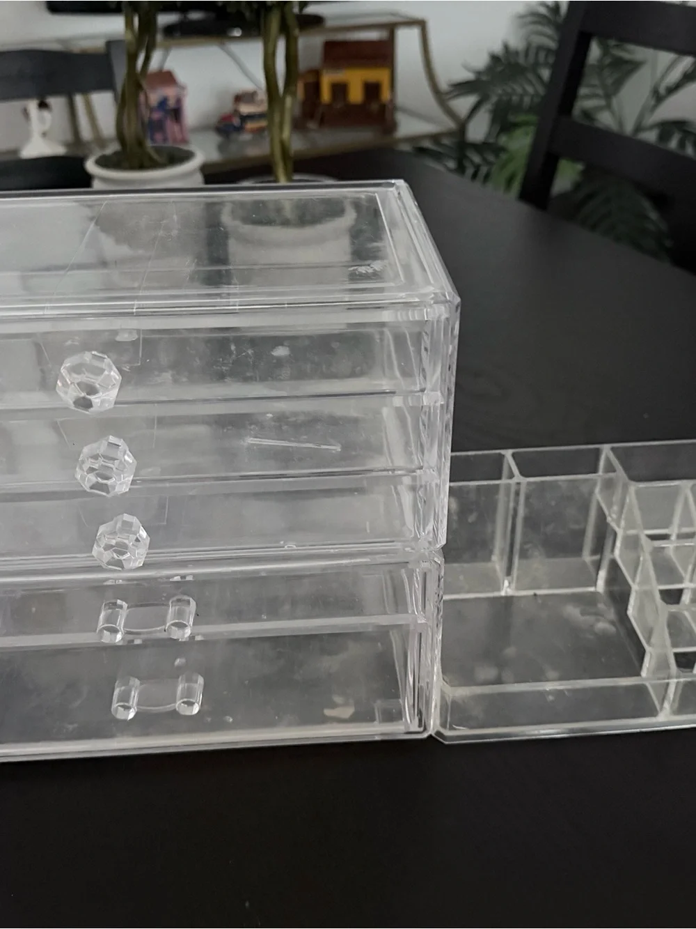 Set of 3 Transparent Acrylic Jewelry Box 5 Drawers Storage and Organizer